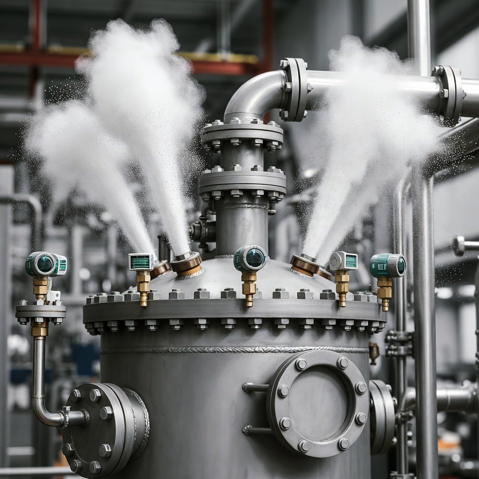 Explosion suppression testing illustration